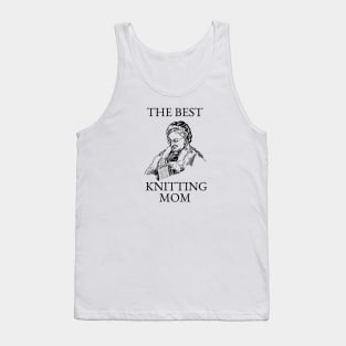THE BEST KNITTING CRAFTS MOM LINE ART SIMPLE VECTOR STYLE, MOTHER OLD TIMES Tank Top